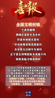 慶陽(yáng)市一批村鎮(zhèn)、單位等獲國(guó)家級(jí)認(rèn)定命名